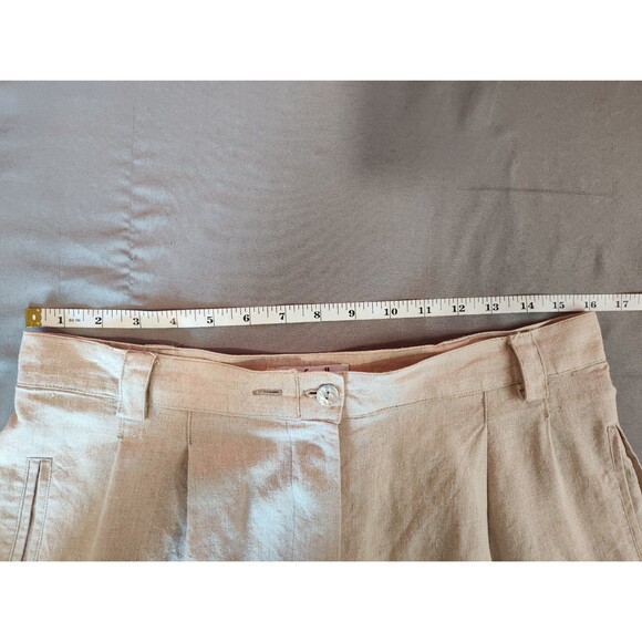 Women's Rafaella 100% Linen High Rise Wide Leg Pants Beige 12 - Picture 8 of 8